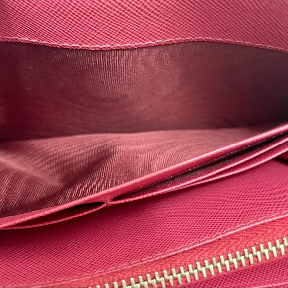 Prada Saffiano Leather Fiocco Bow Peonia Wallet - Picture 12 of 13